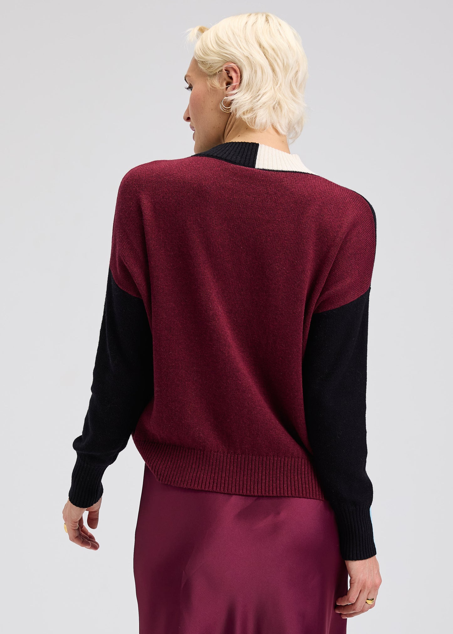 Zaket & Plover Color Block Trim Sweater Black