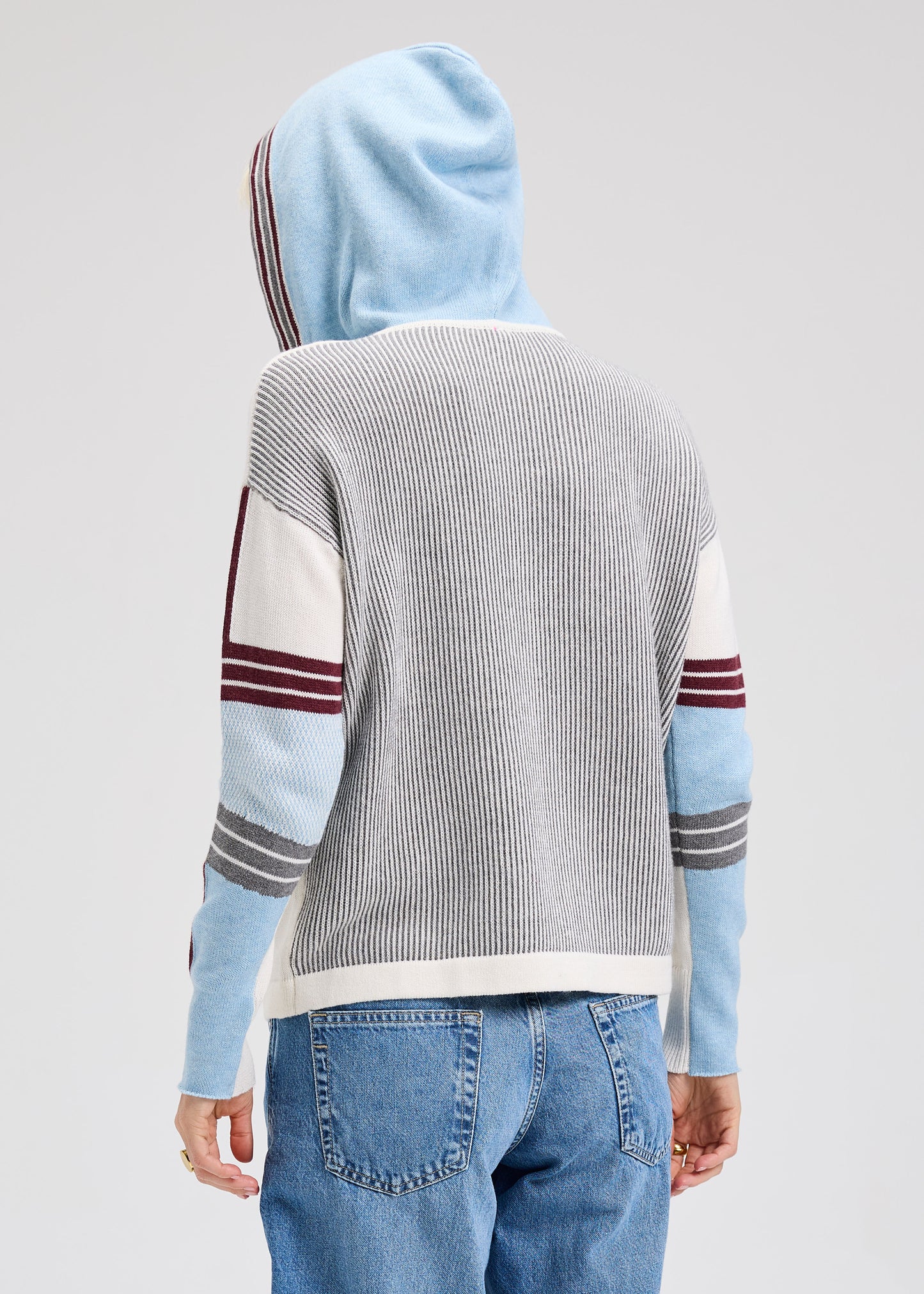 Zaket & Plover Multi Media Zip Hoodie Creamy White