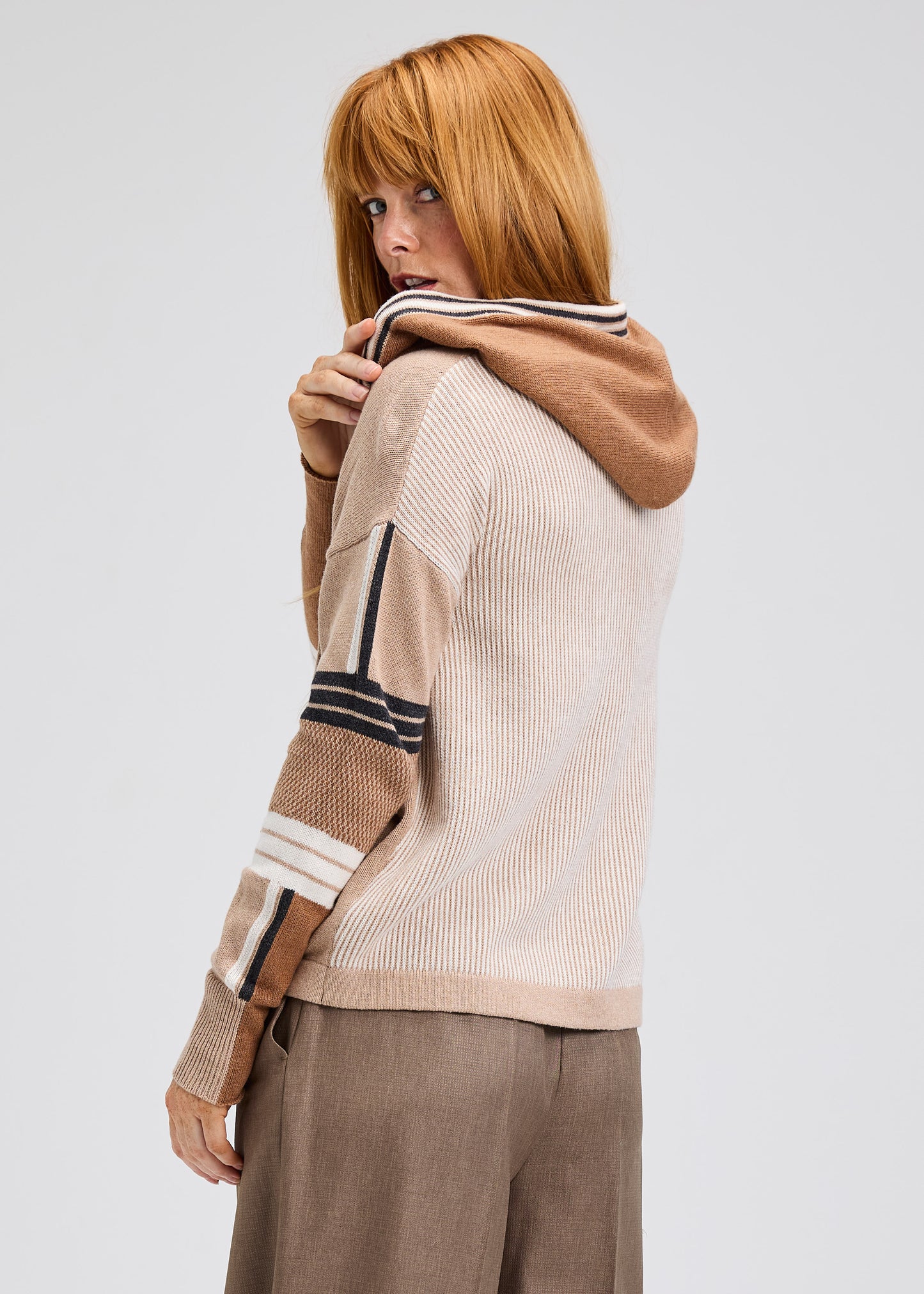Zaket & Plover Multi Media Zip Hoodie Oatmeal