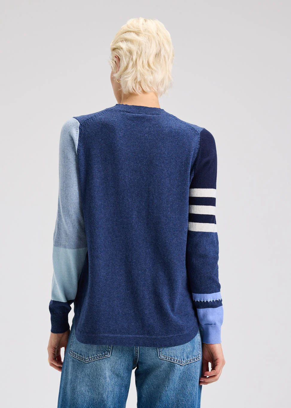 Zaket & Plover Spliced Sweater - Denim