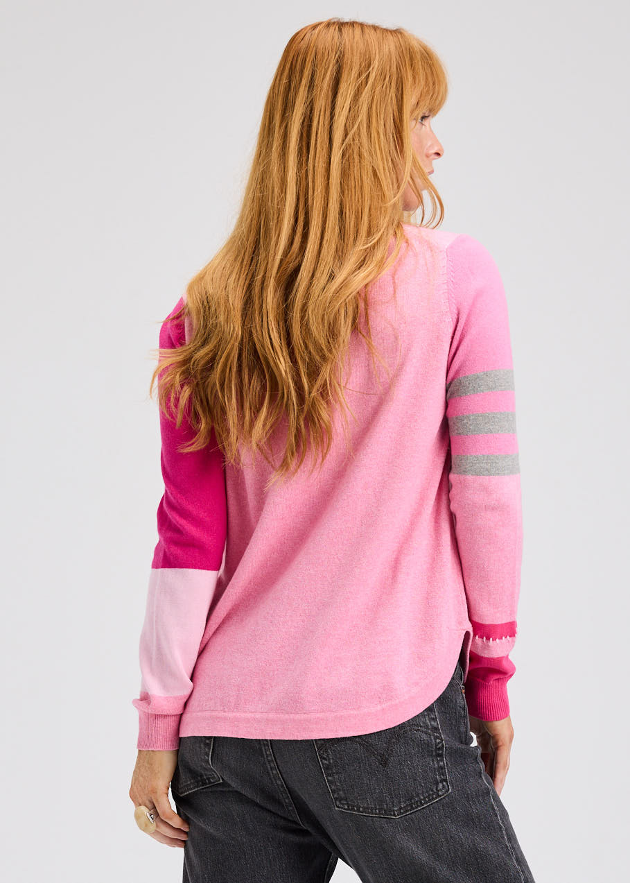Zaket & Plover Spliced Sweater - Soft Pink