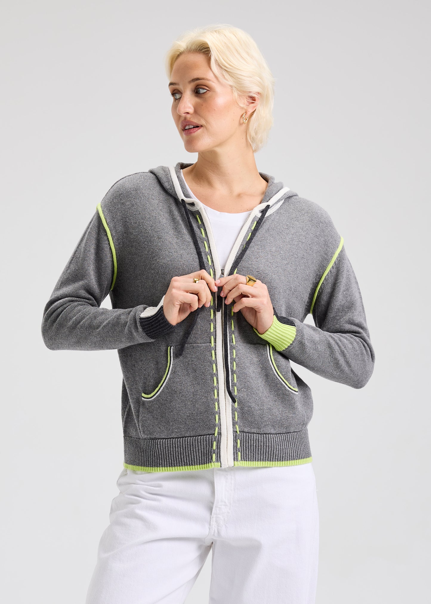Zaket & Plover Threaded Hoodie Cloud