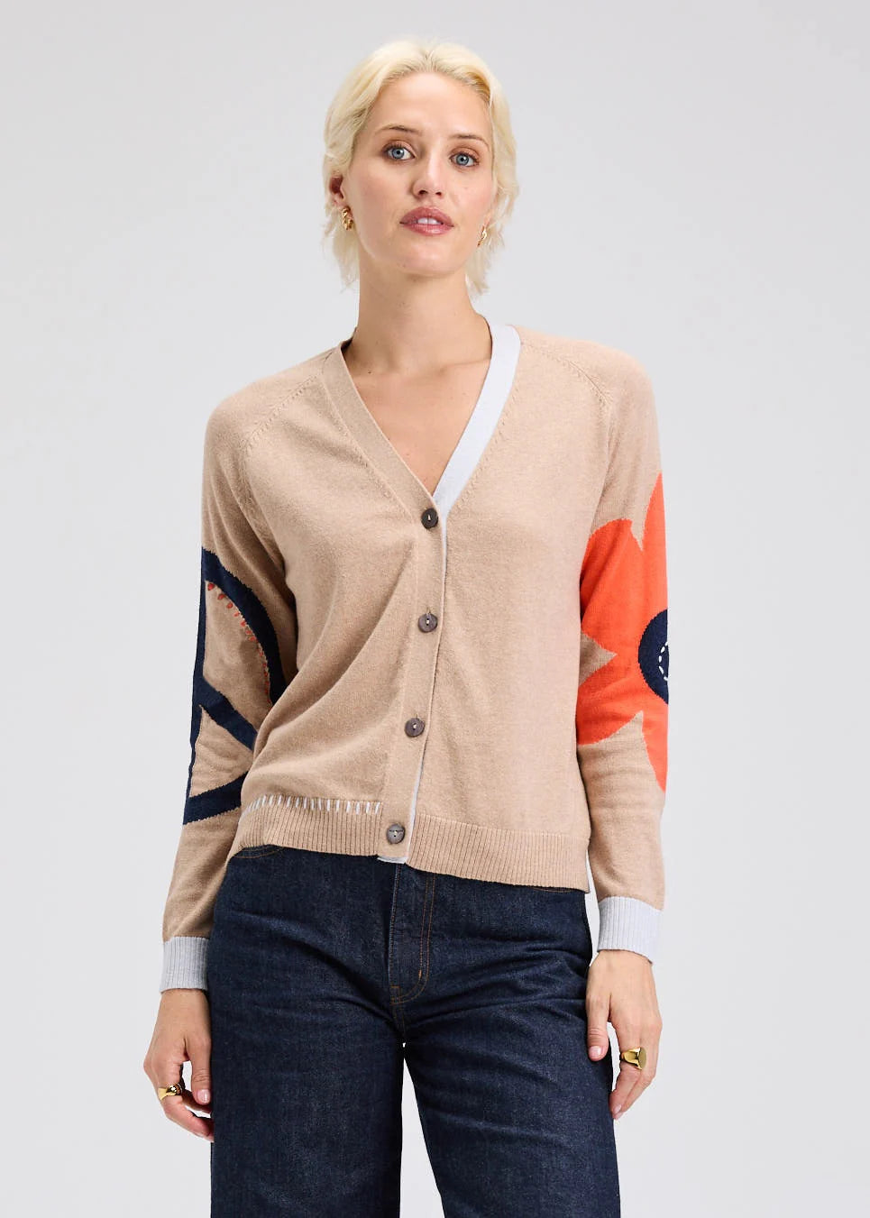 Zaket & Plover Peace Please Cardi - Camel
