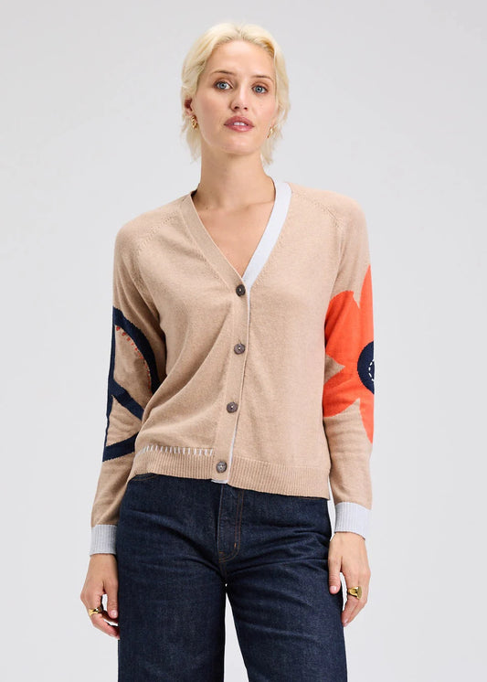 Zaket & Plover Peace Please Cardi - Camel