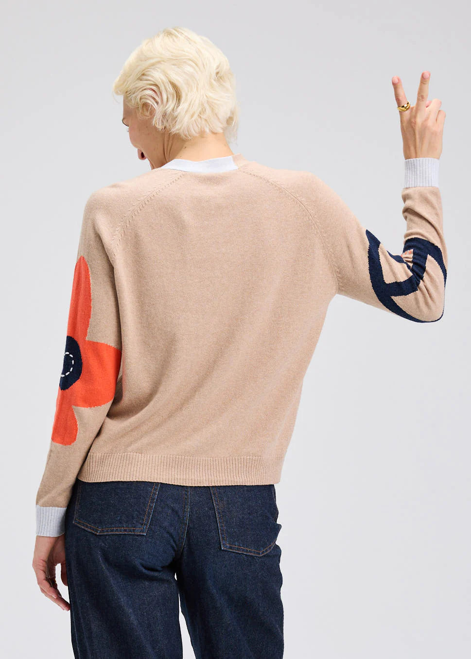 Zaket & Plover Peace Please Cardi - Camel