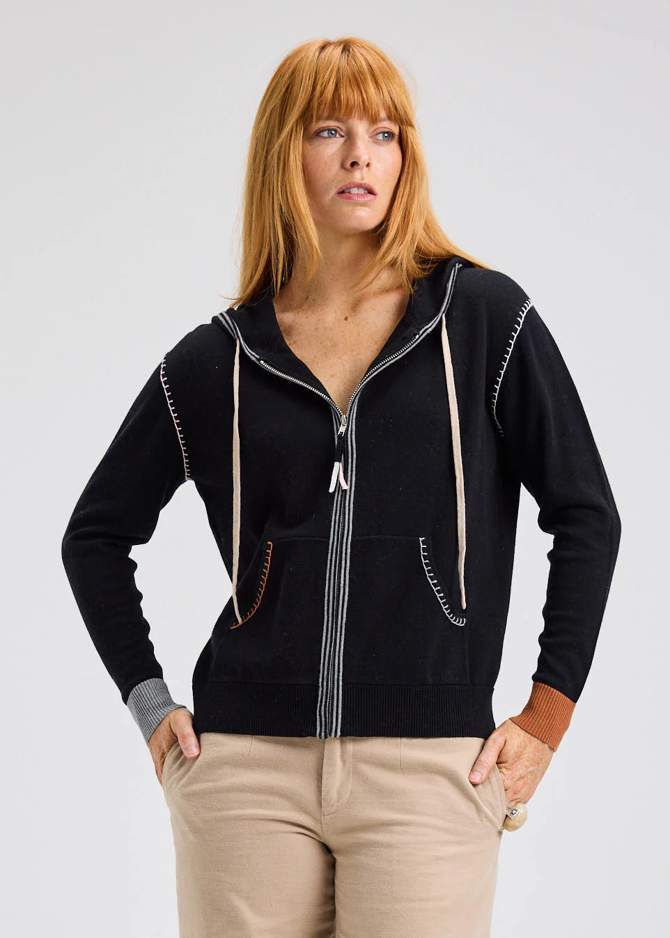 Zaket & Plover Heart Embroidered Hoodie - Black