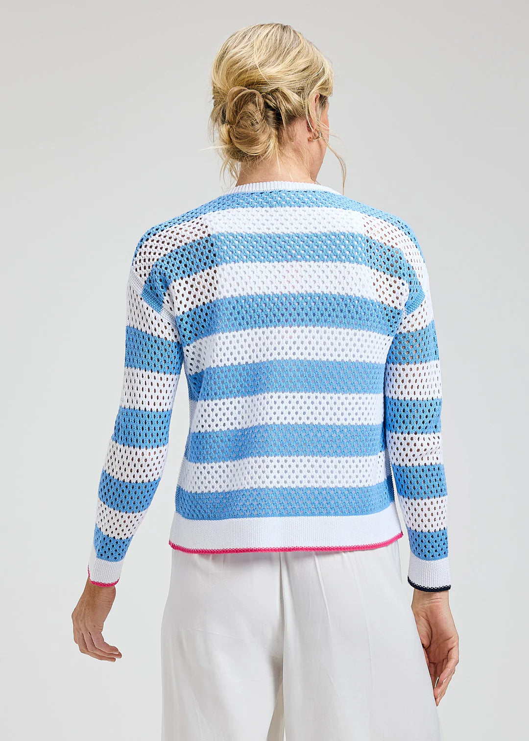 Zaket & Plover Pointelle Zip Cardi - White