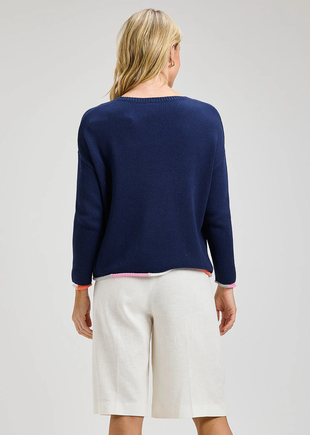 Zaket & Plover Bottom Detail Sweater - Navy