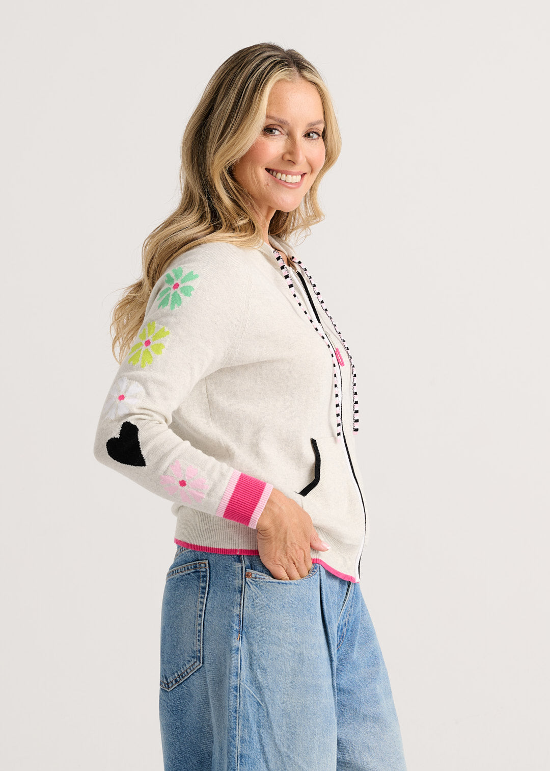 Zaket & Plover Flower Power Hoodie Ice