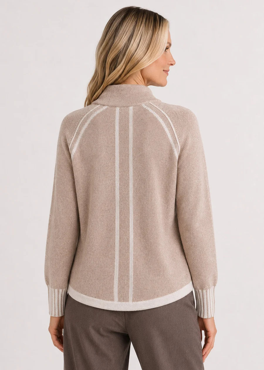 Zaket & Plover Two-Tone Zip Up | Oatmeal