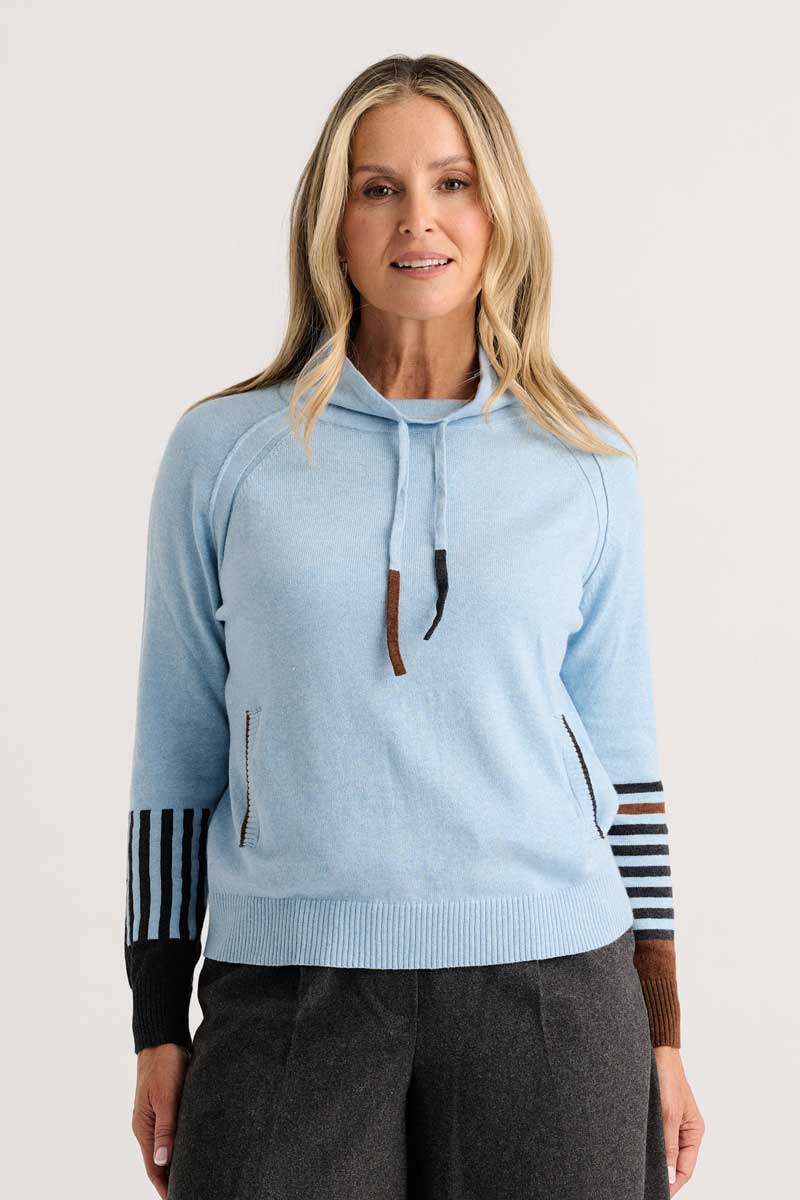 Zaket & Plover Drawcord Cowl Neck Sweater