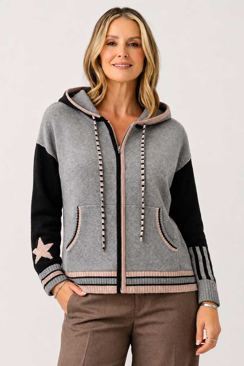 Zaket & Plover Stars Zip-Up Hoodie Sweater