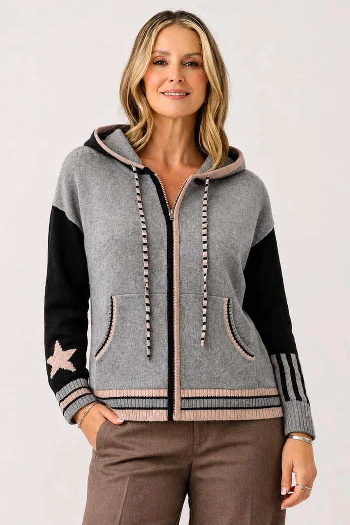 Zaket & Plover Stars Zip-Up Hoodie Sweater
