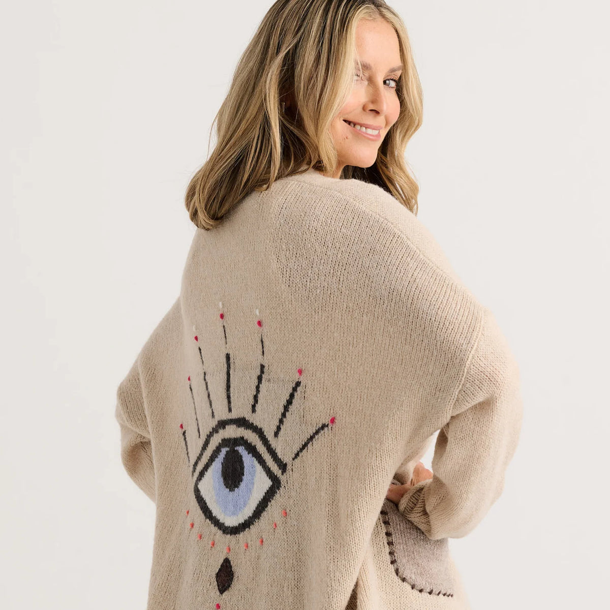 Zaket & Plover Eye Spy Cardigan | Taupe