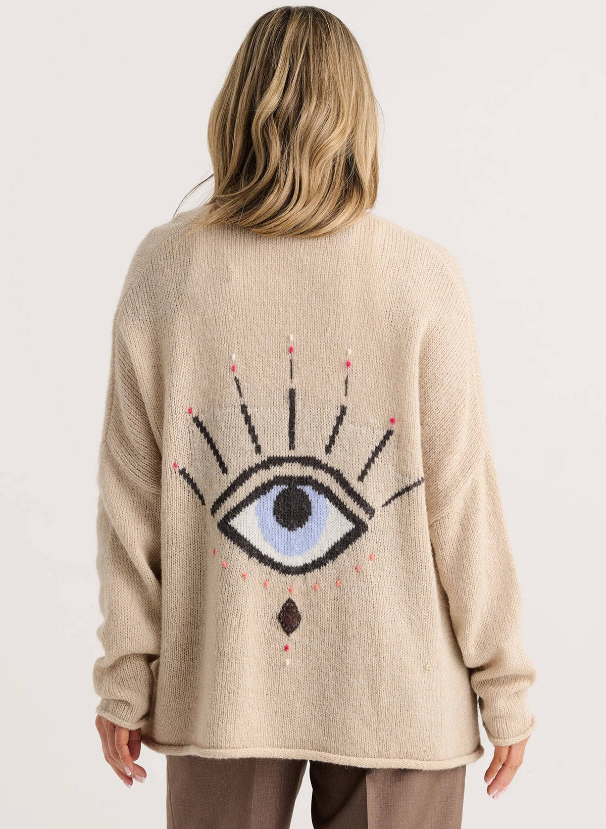 Zaket & Plover Eye Spy Cardigan | Taupe