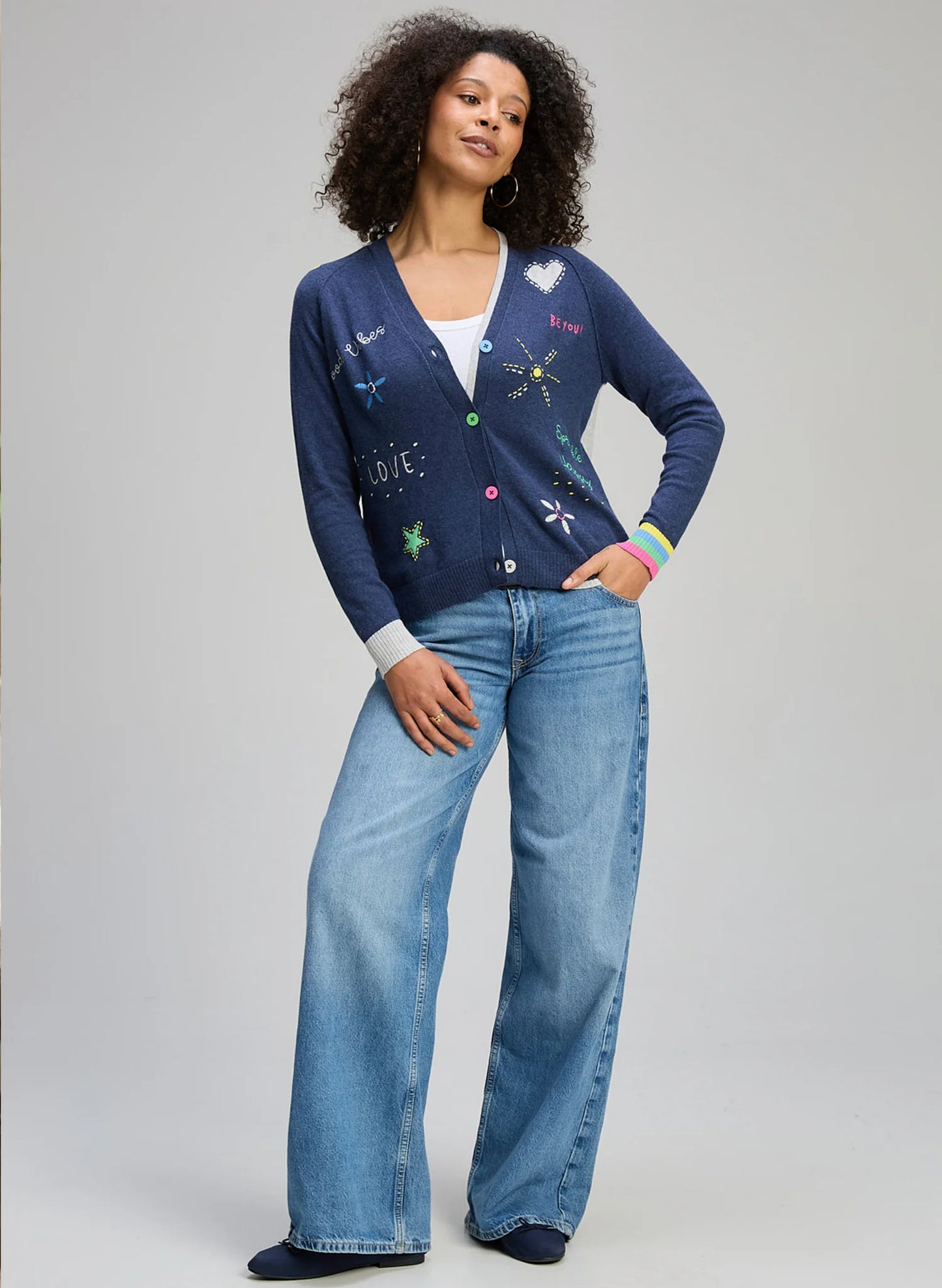 Zaket & Plover Good Vibes Cardi Denim