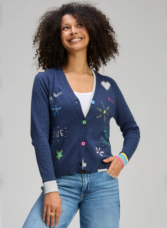 Zaket & Plover Good Vibes Cardi Denim