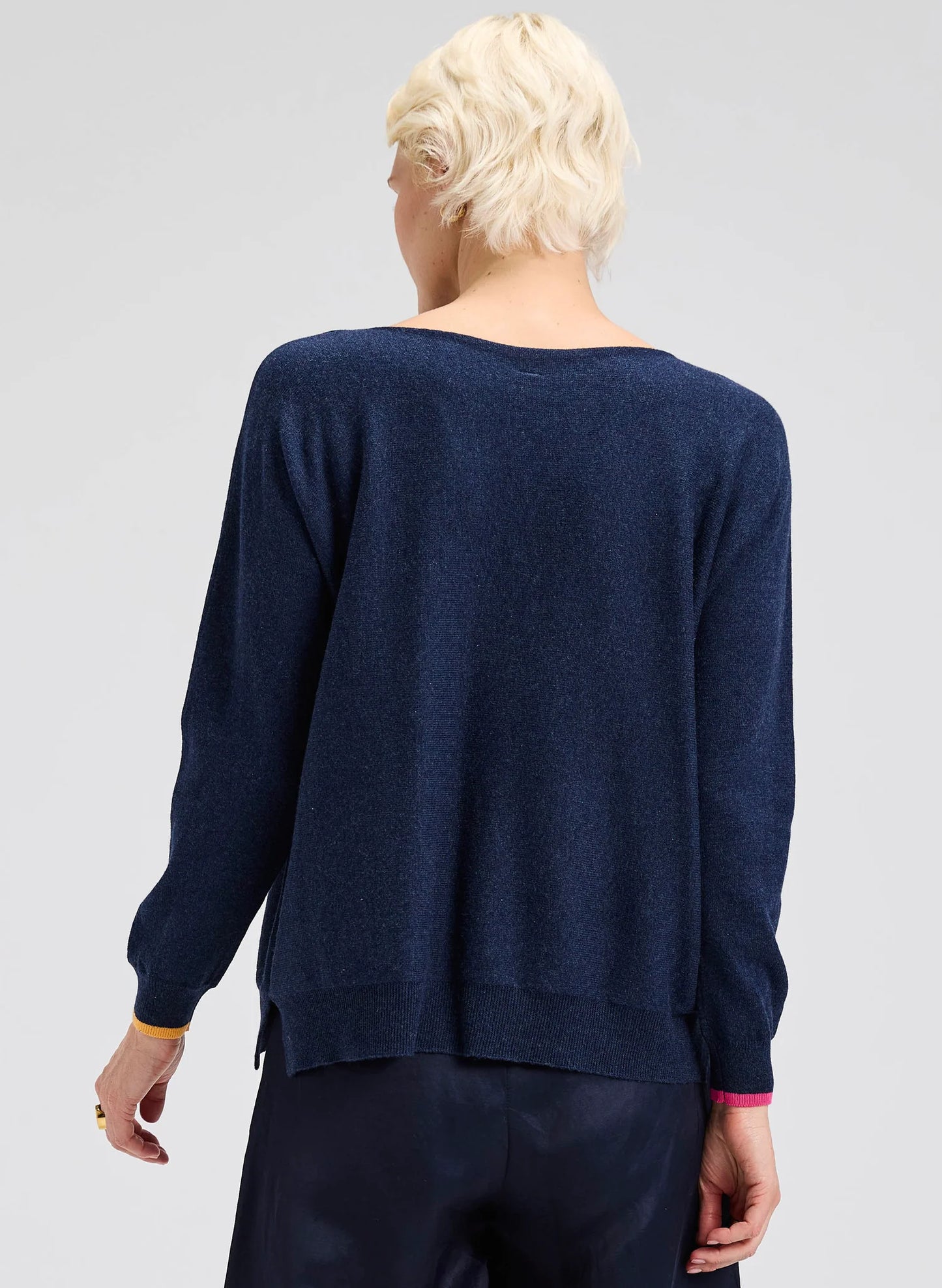 Zaket & Plover Intarsia Hearts Sweater - Dark Denim