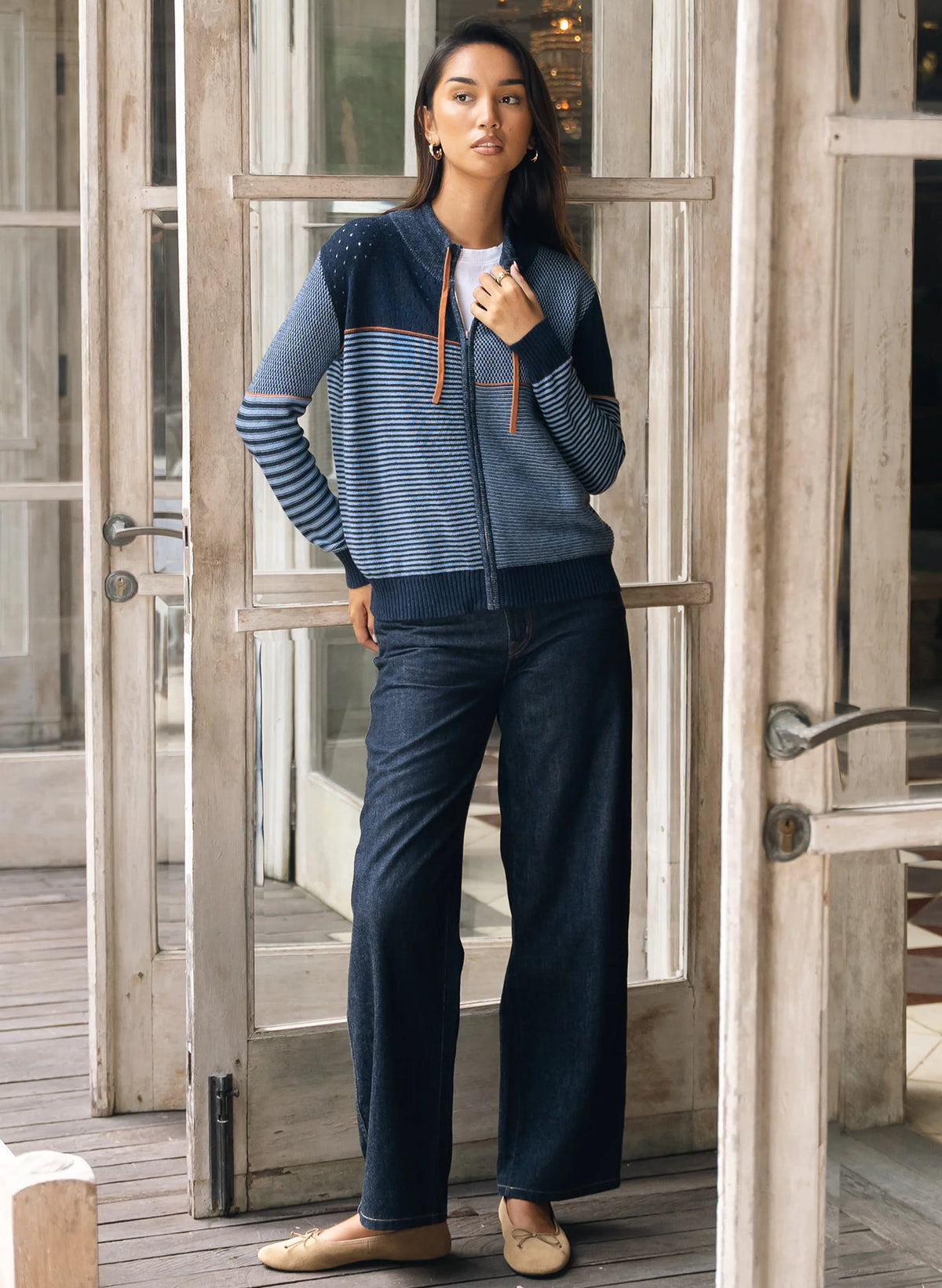 Zaket & Plover Knit Zip Cardigan Sweater