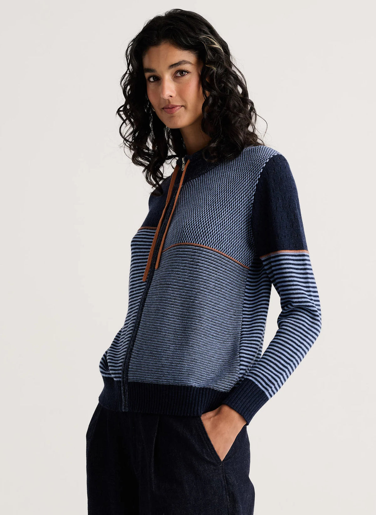 Zaket & Plover Knit Zip Cardigan Sweater