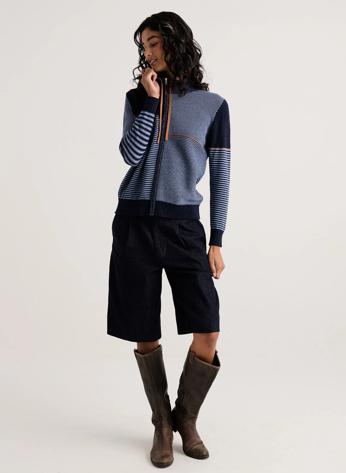 Zaket & Plover Knit Zip Cardigan Sweater