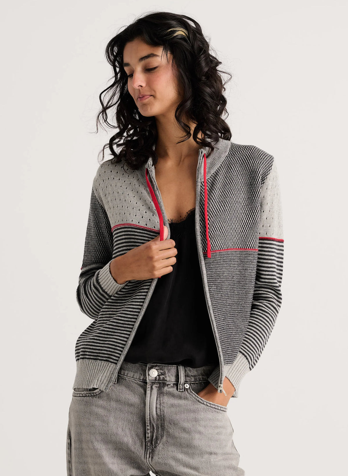 Zaket & Plover Knit Zip Cardigan Sweater