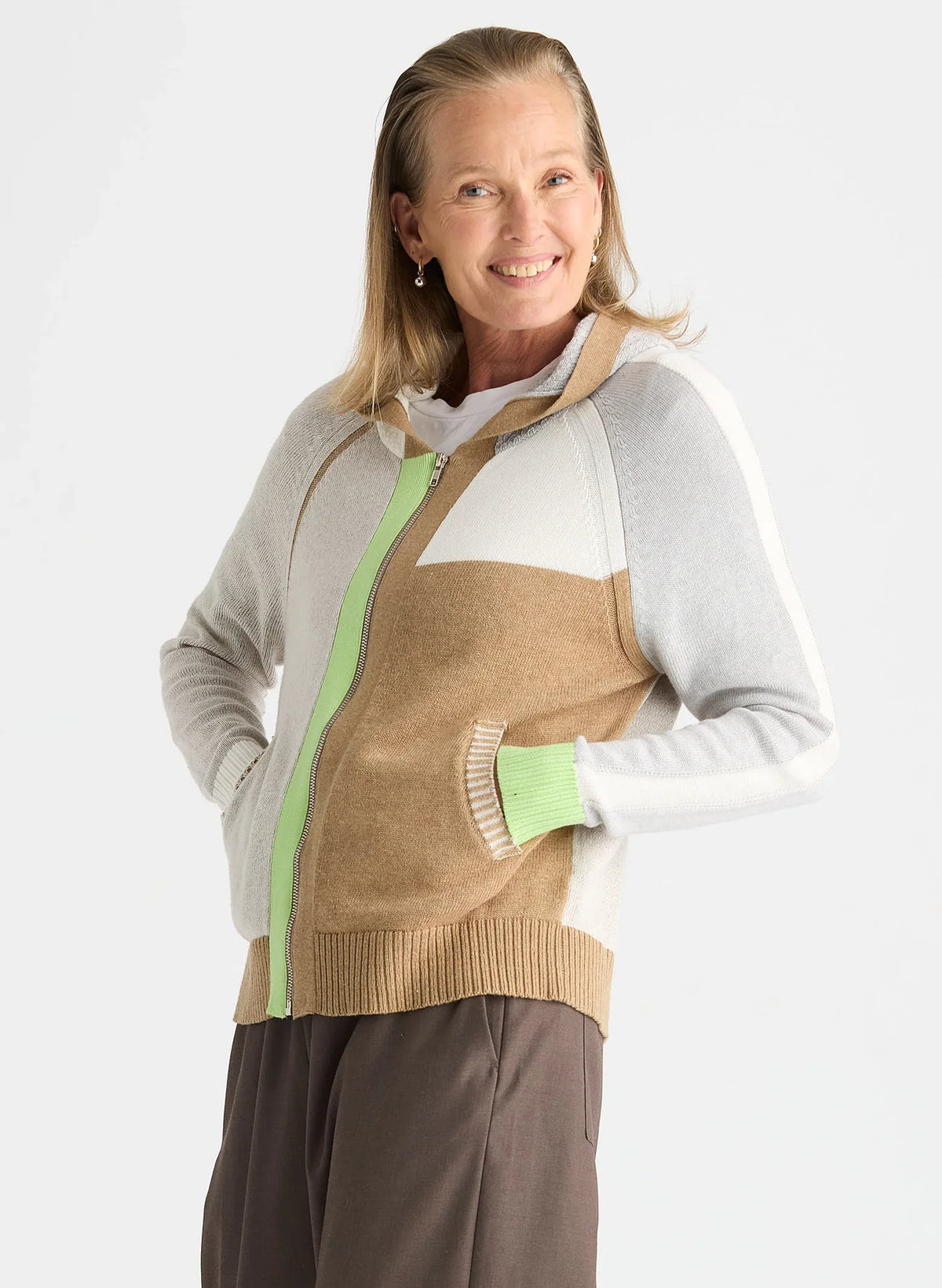 Zaket & Plover Plaited Zip Up Hoodie