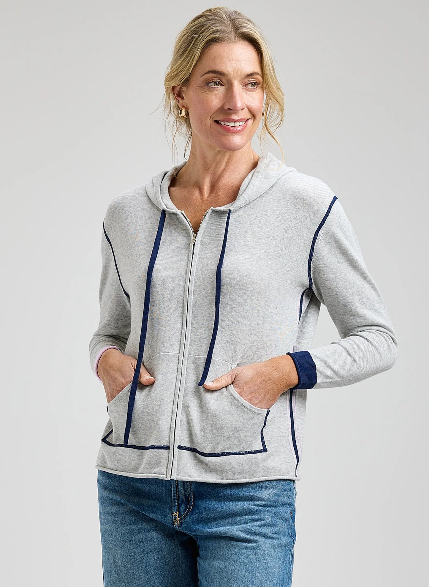 Zaket & Plover Sports Hoodie - Lt Marl