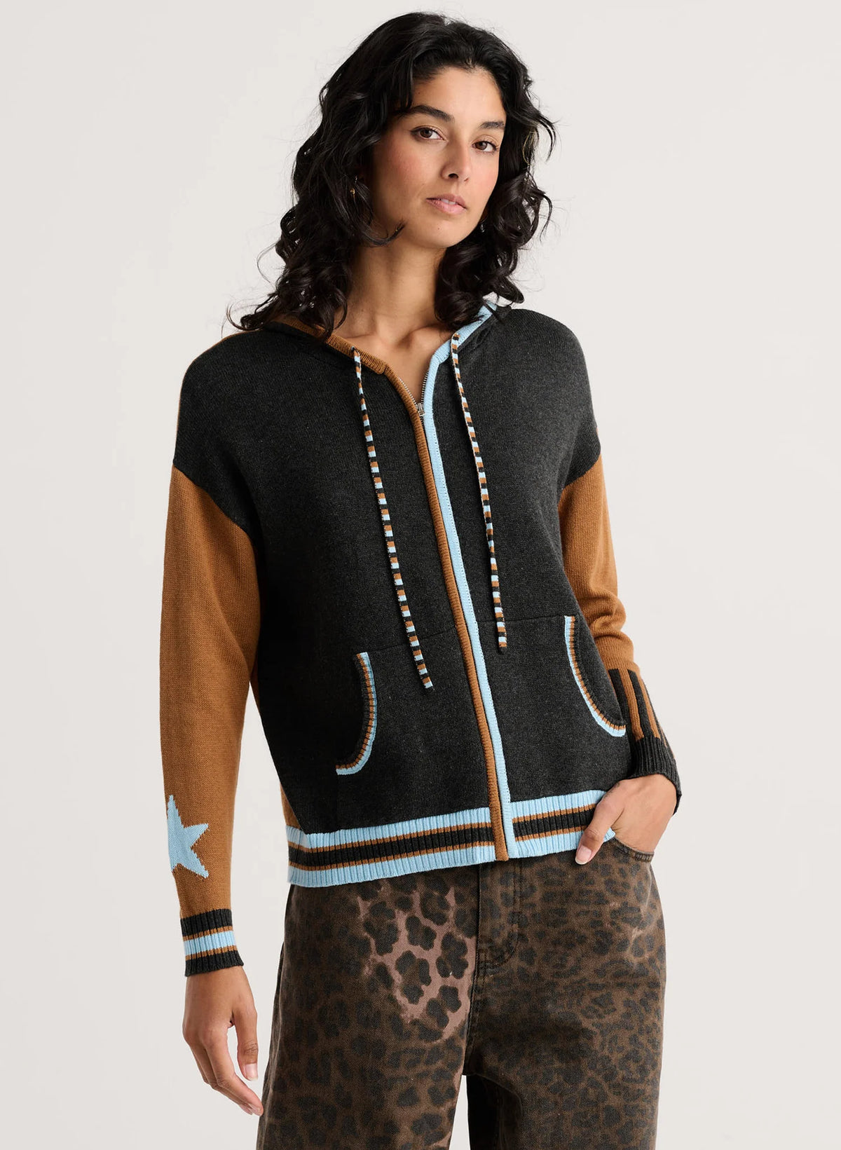 Zaket & Plover Stars Zip-Up Hoodie Sweater