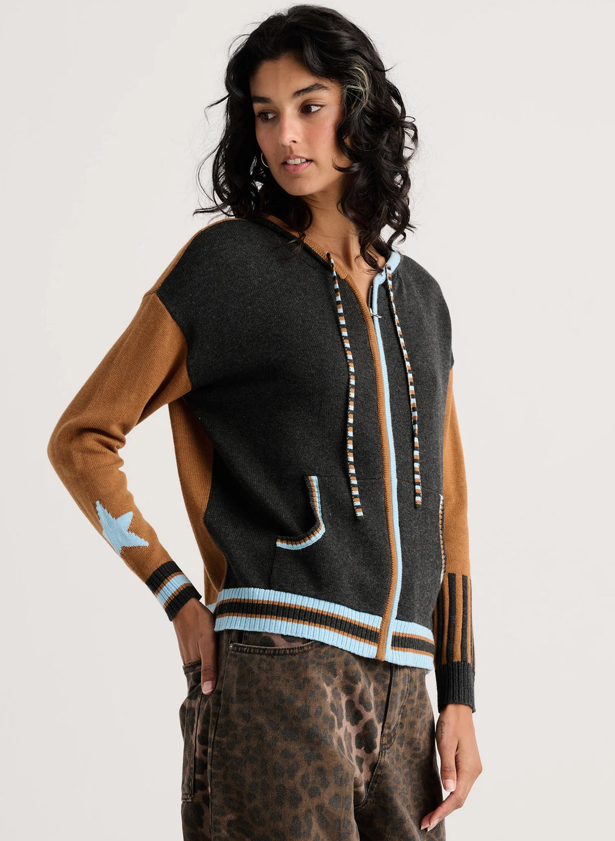 Zaket & Plover Stars Zip-Up Hoodie Sweater