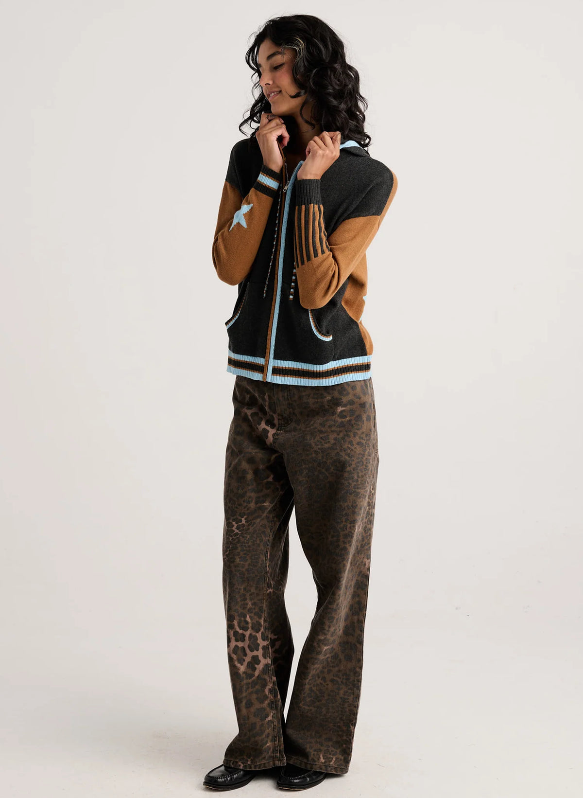 Zaket & Plover Stars Zip-Up Hoodie Sweater