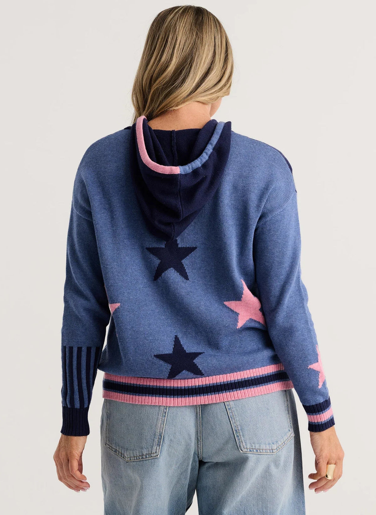 Zaket & Plover Stars Zip-Up Hoodie Sweater