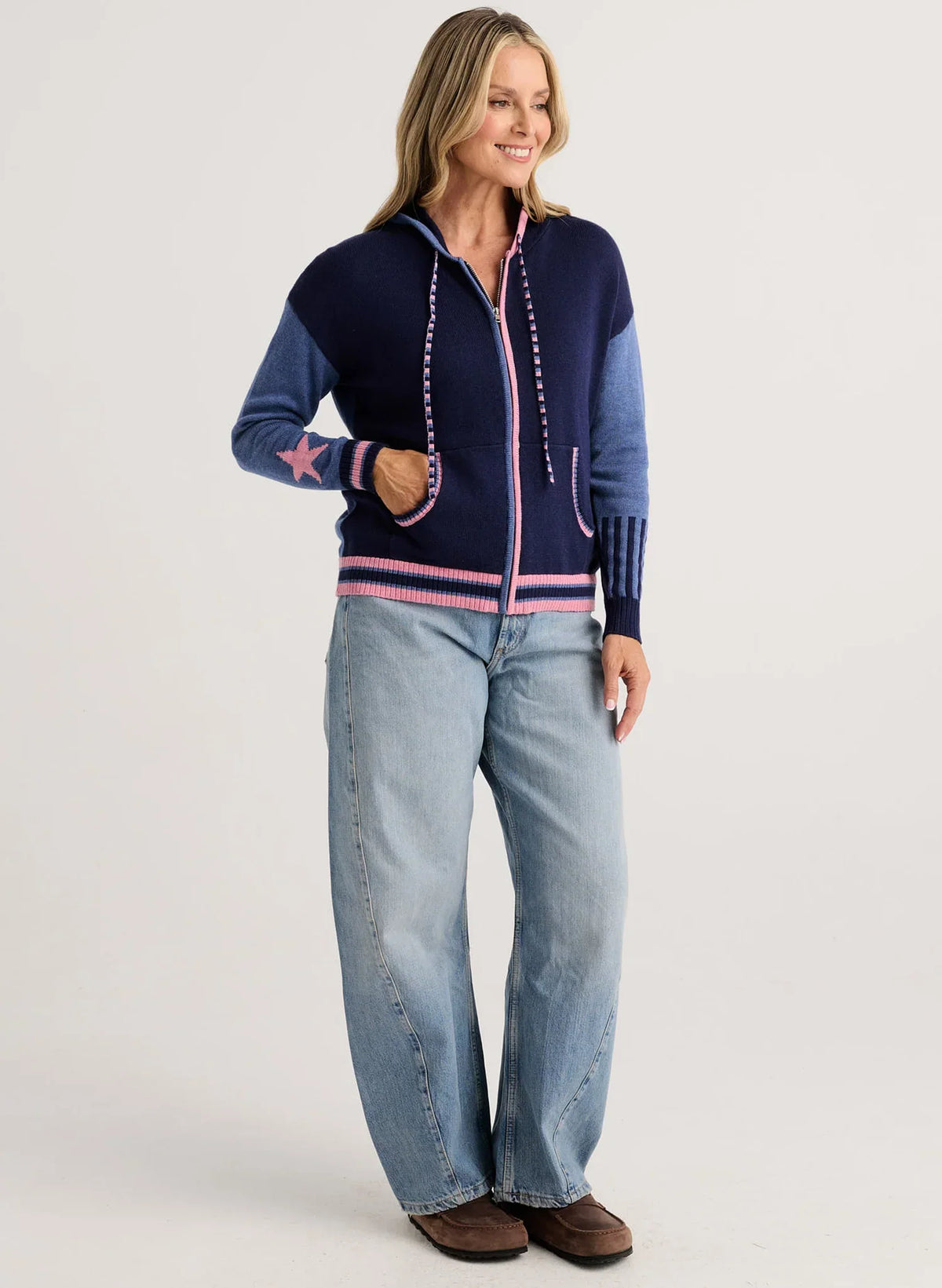 Zaket & Plover Stars Zip-Up Hoodie Sweater