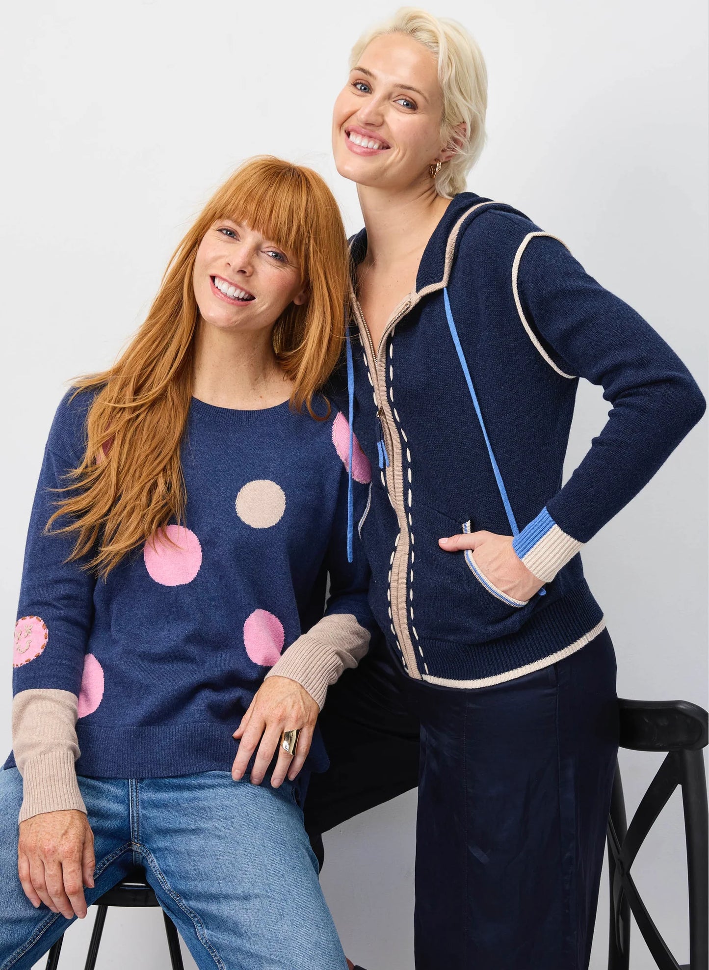 Zaket & Plover Threaded Hoodie Dark Denim