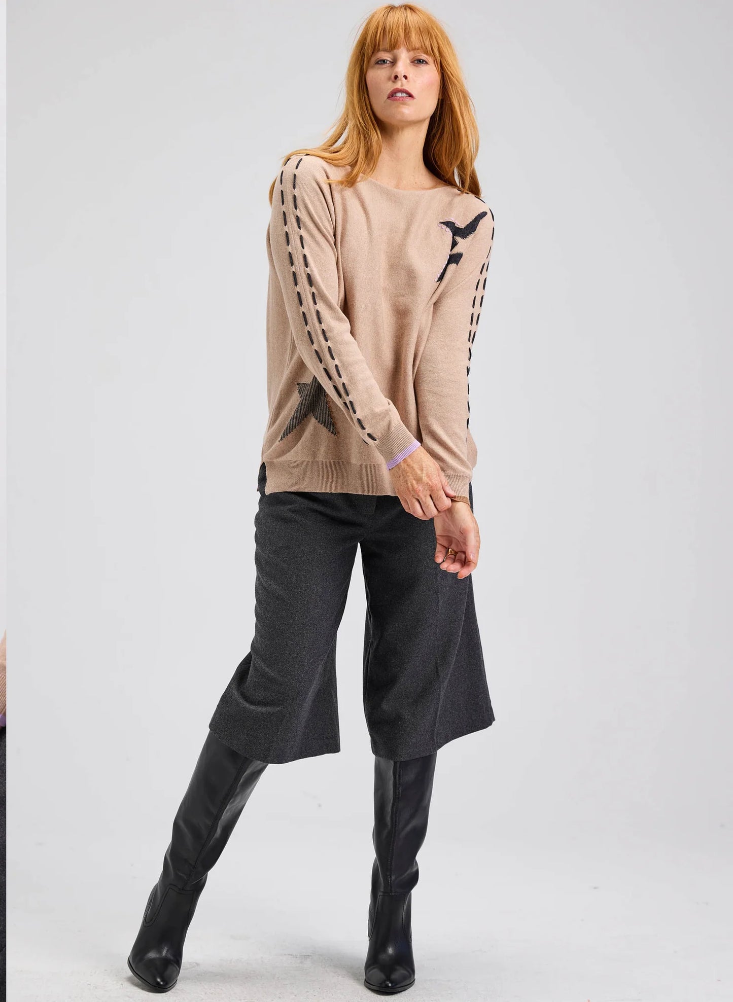 Zaket & Plover Threaded Star Sweater - Oat