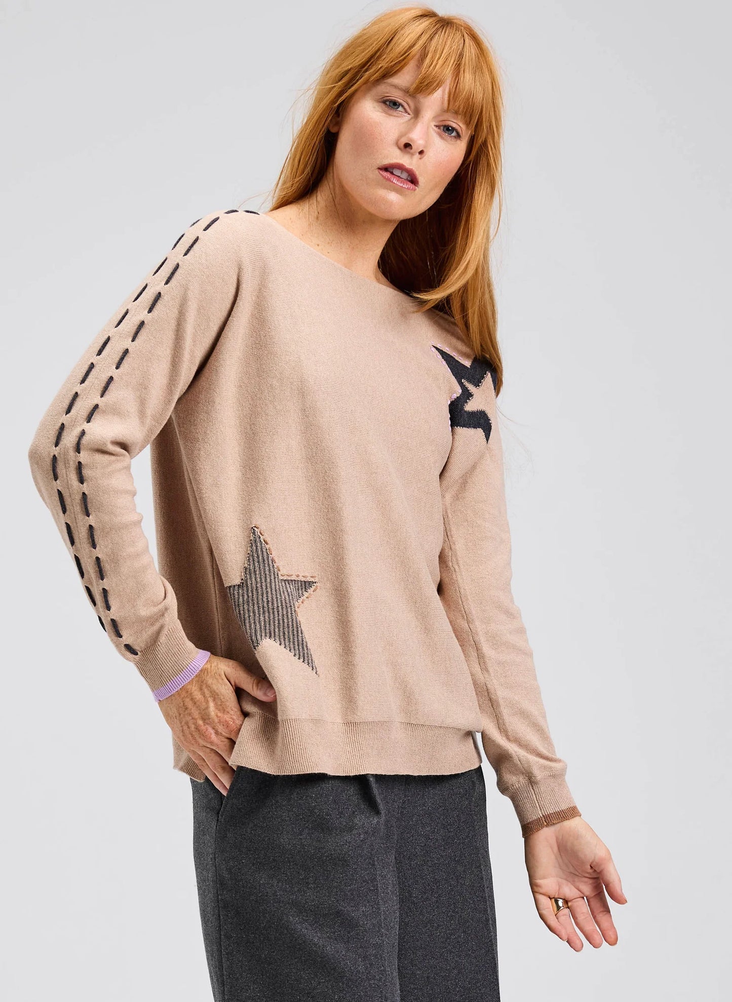 Zaket & Plover Threaded Star Sweater - Oat