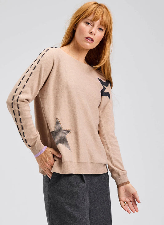 Zaket & Plover Threaded Star Sweater - Oat