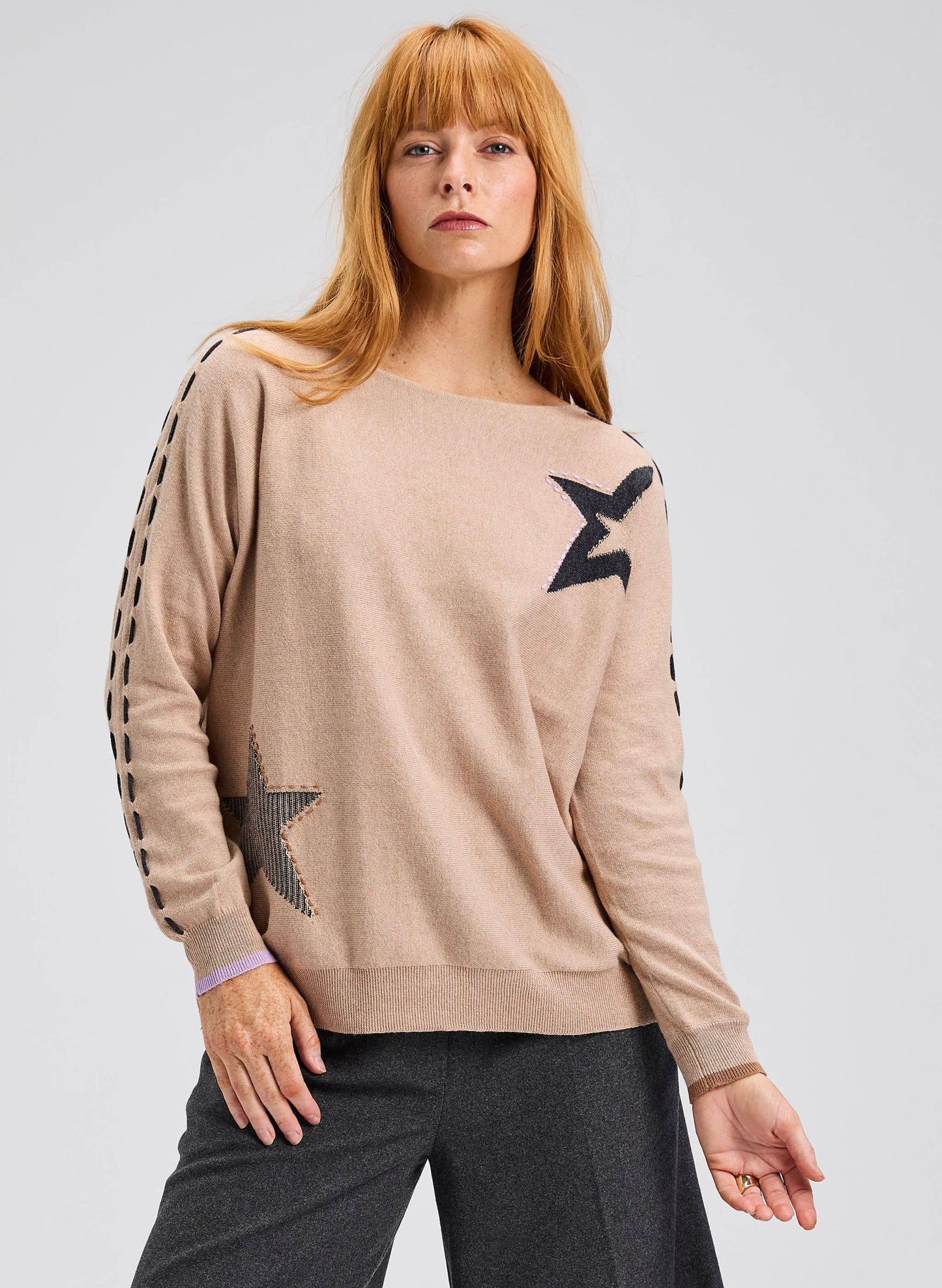 Zaket & Plover Threaded Star Sweater - Oat