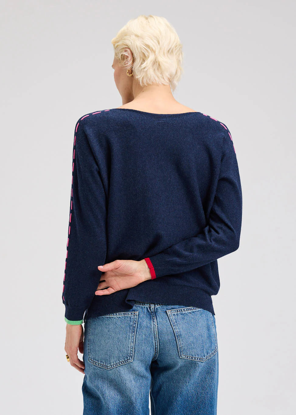 Zaket & Plover Threaded Star Sweater - Dark Denim