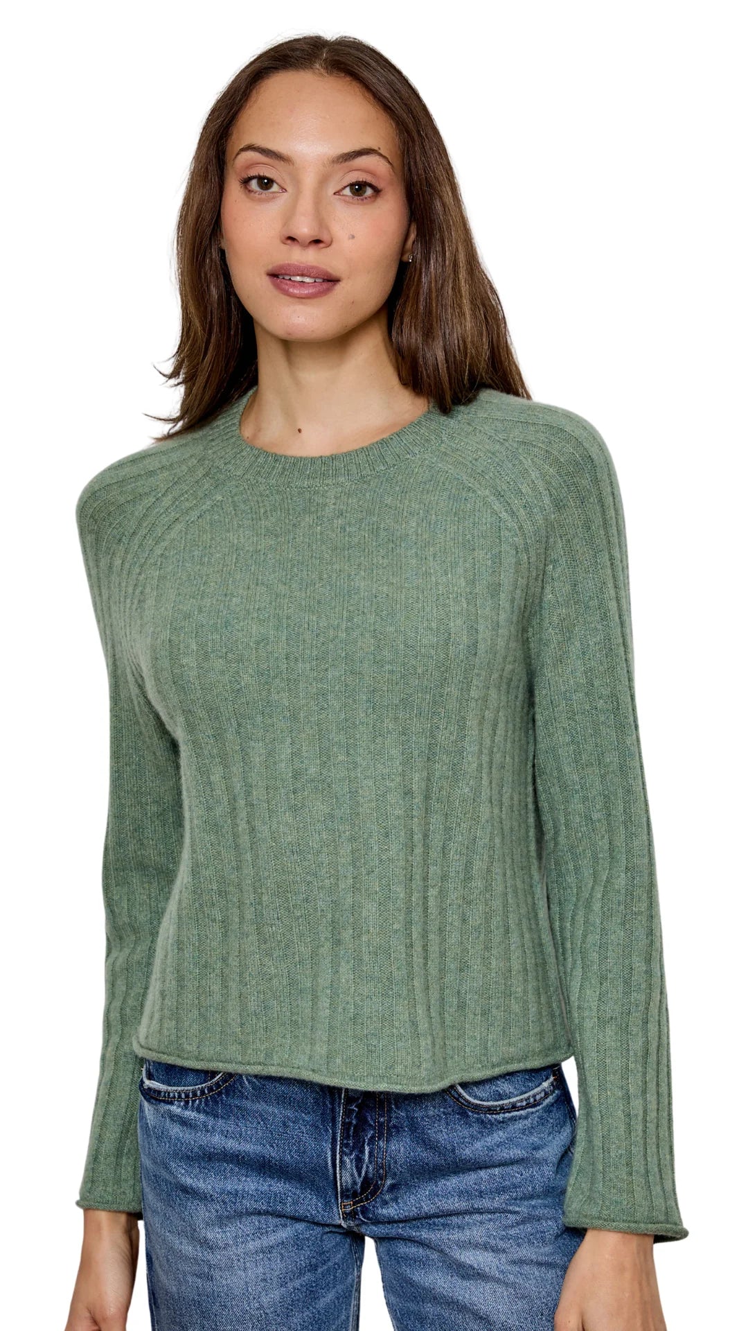 Design History Rib Long Sleeve Sweater | Grass