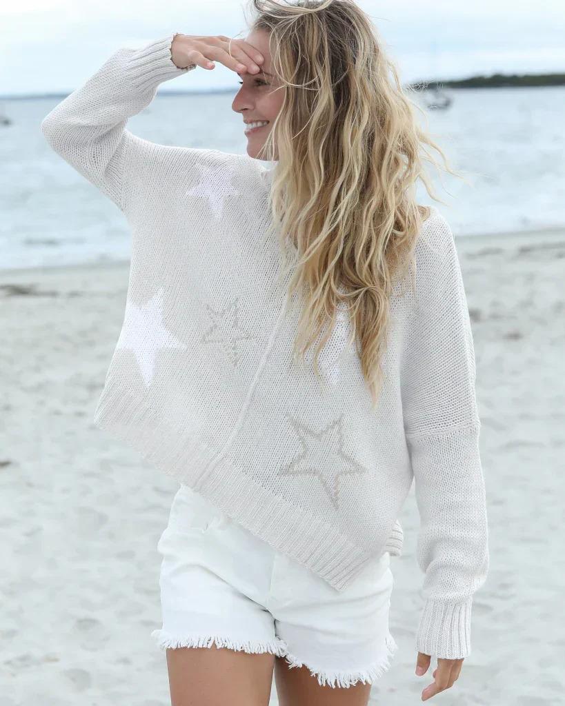 Wooden Ships Galaxy Sweater Cream/White