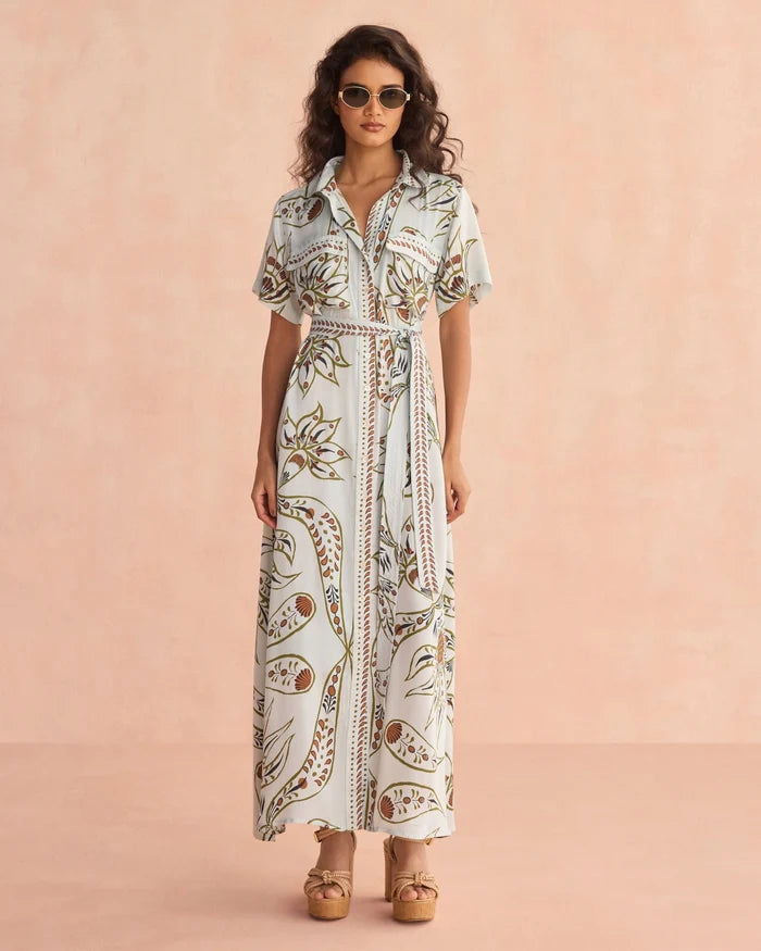 Omika Amira Shirtdress - Diya Powder