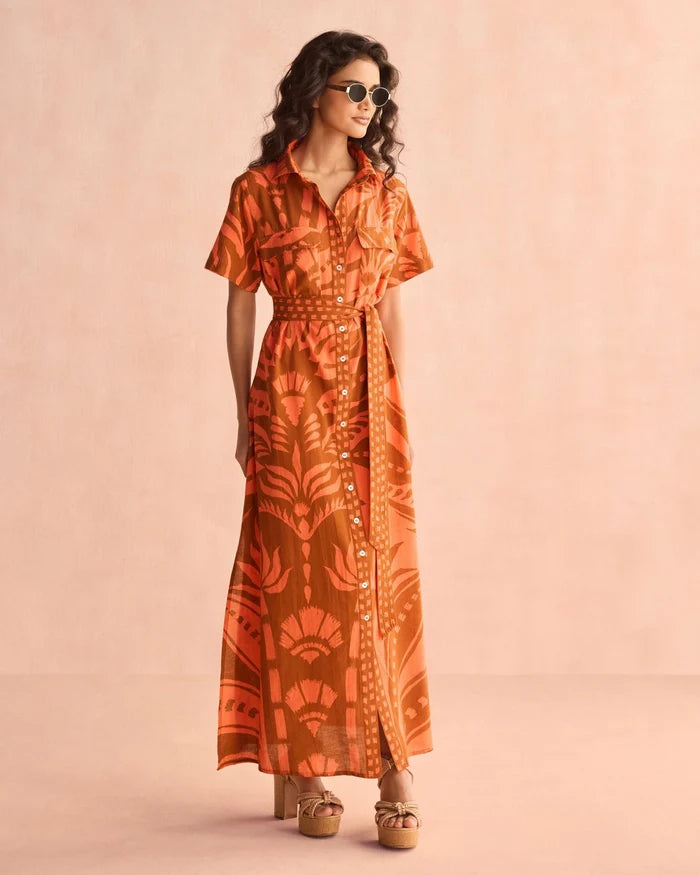 Omika Amira Shirtdress -  Naia Terracotta