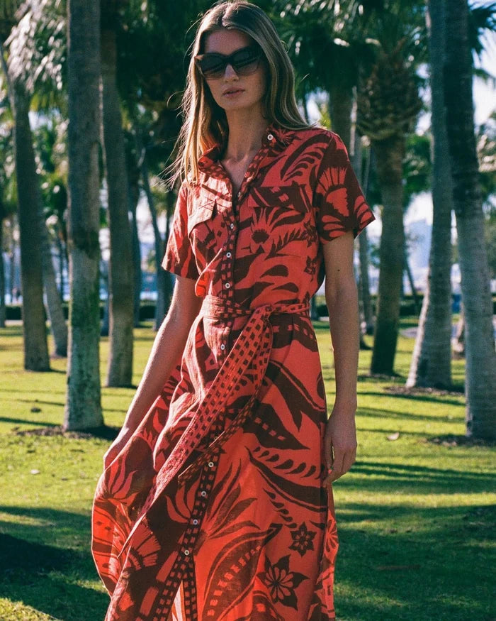Omika Amira Shirtdress -  Naia Terracotta