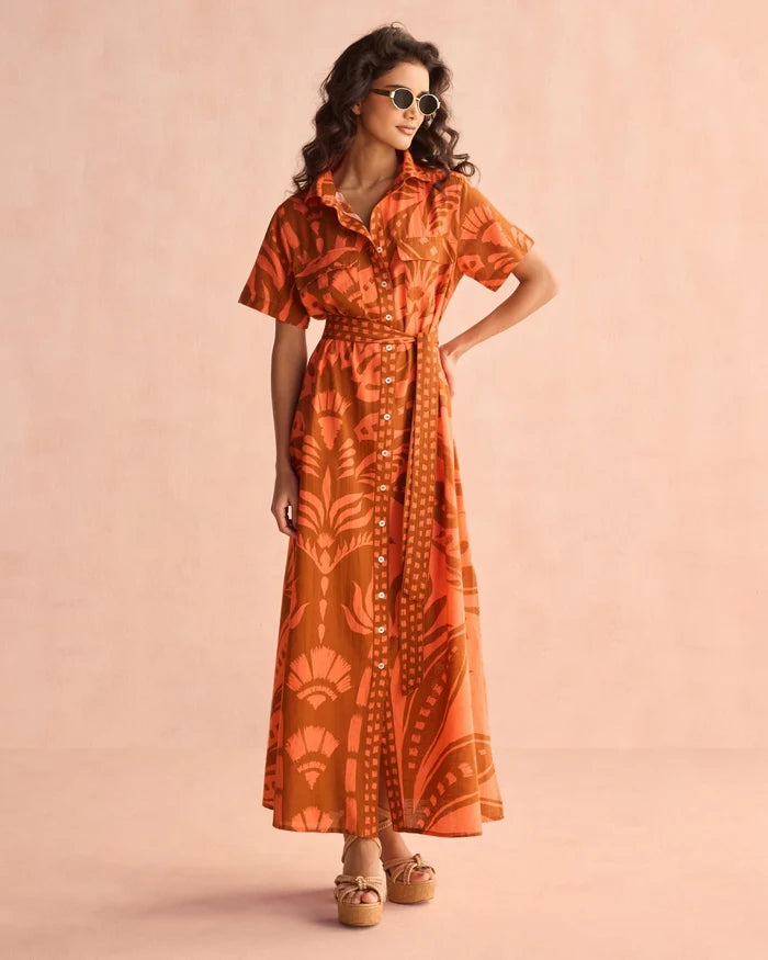 Omika Amira Shirtdress -  Naia Terracotta