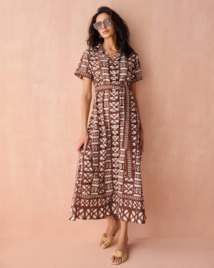 Omika Amira Shirtdress Nari Cacao