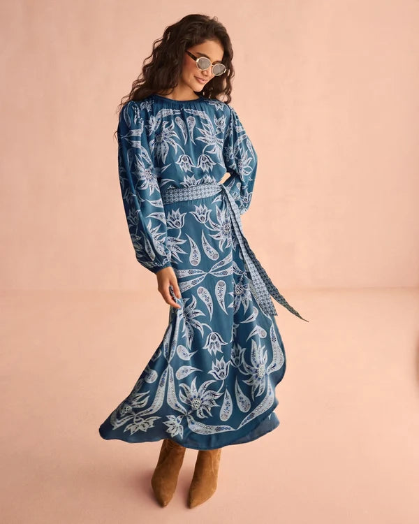 Omika Nalini Wrap Skirt | Alexia Dusk