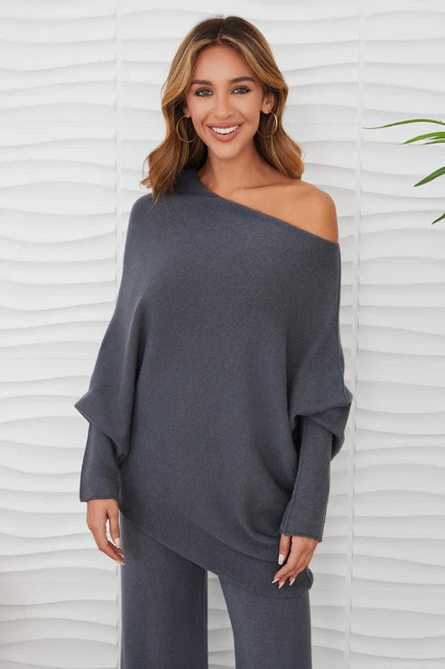 Milio Milano Asymmetrical Sweater Charcoal
