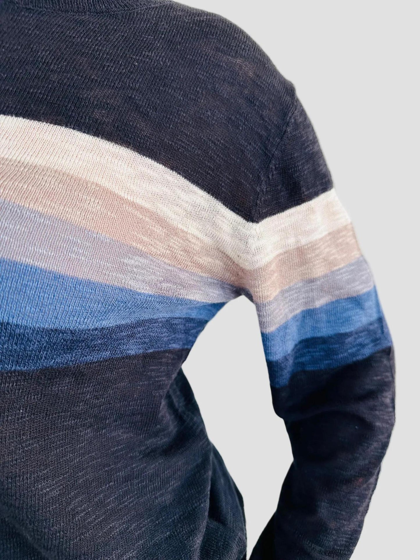 Stitchdrop Finish Line Stripe Sweater - Black