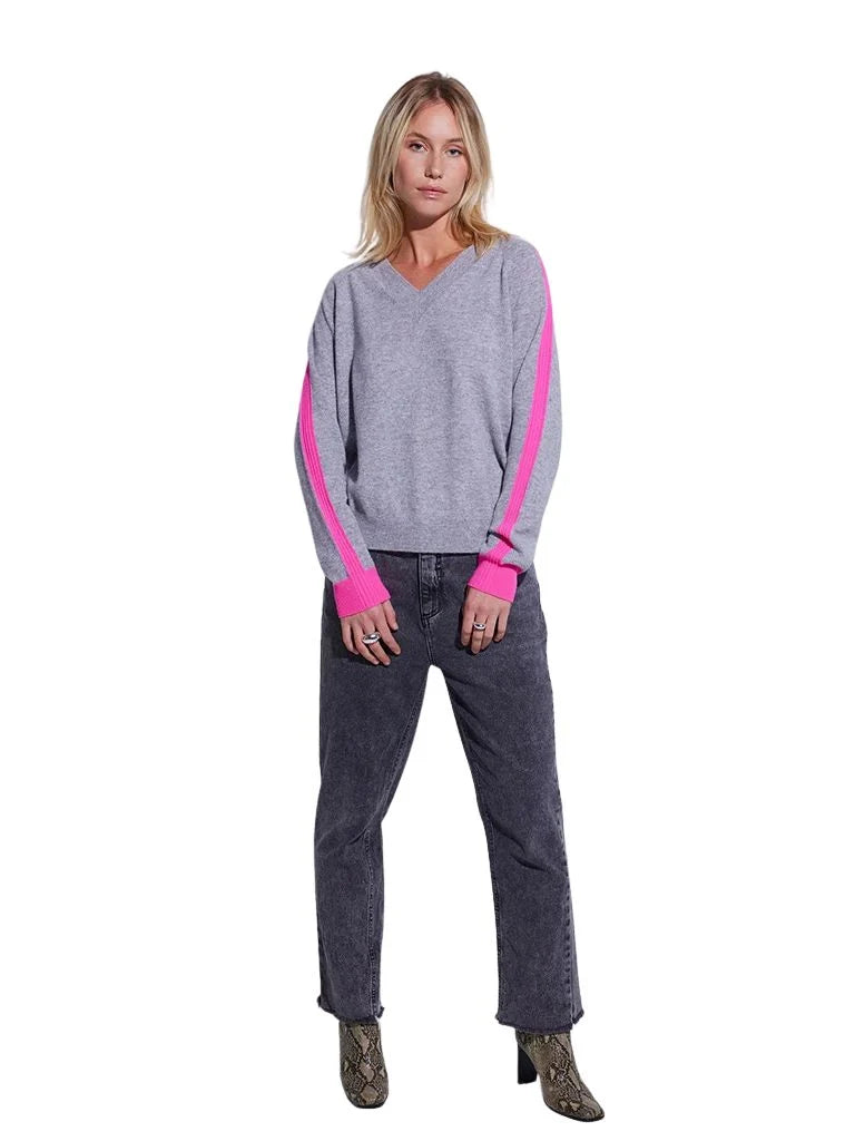 Colorush Alpenglow Contrast V Neck Whisper Pink